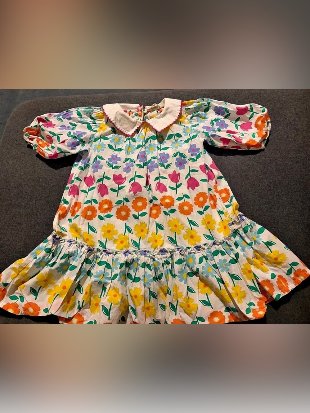 Little Bird by Jools Girls Rainbow Floral Print Dress